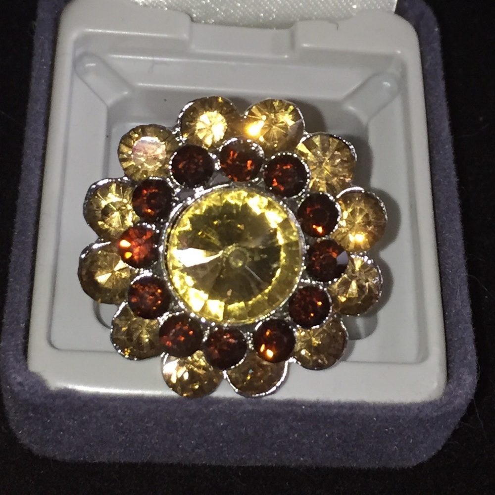 New statement ring  amber brown